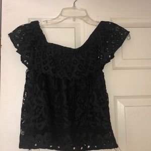 Off the shoulder patterned Kendall & Kylie shirt